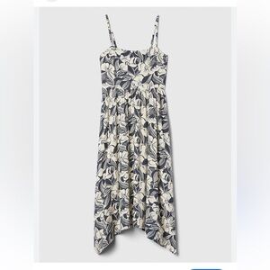 NWT Navy and white tropical floral midi dress